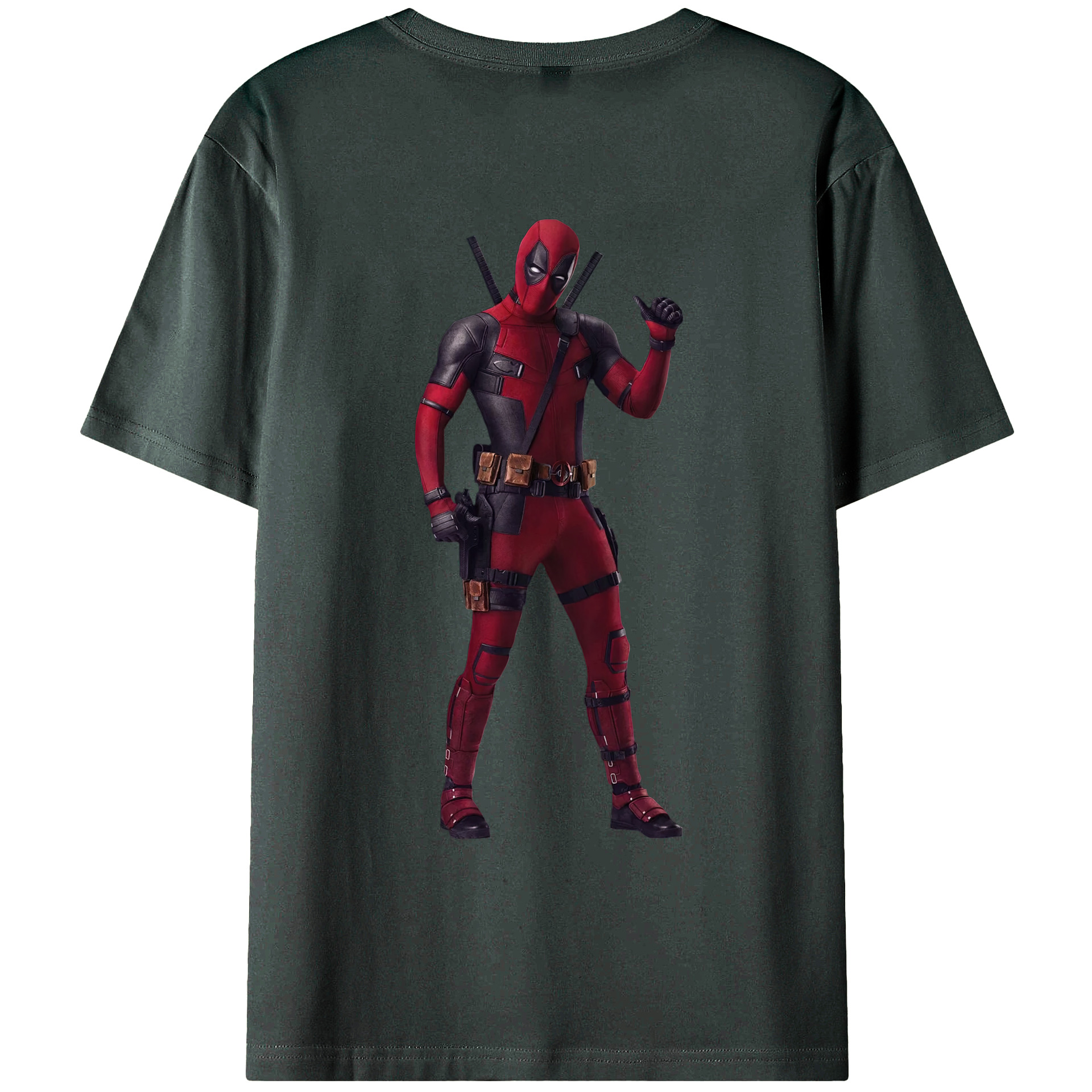 （画像用） Deadpool デッドプール 綿100％ メンズ半袖Tシャツ（バックプリント） 通気性